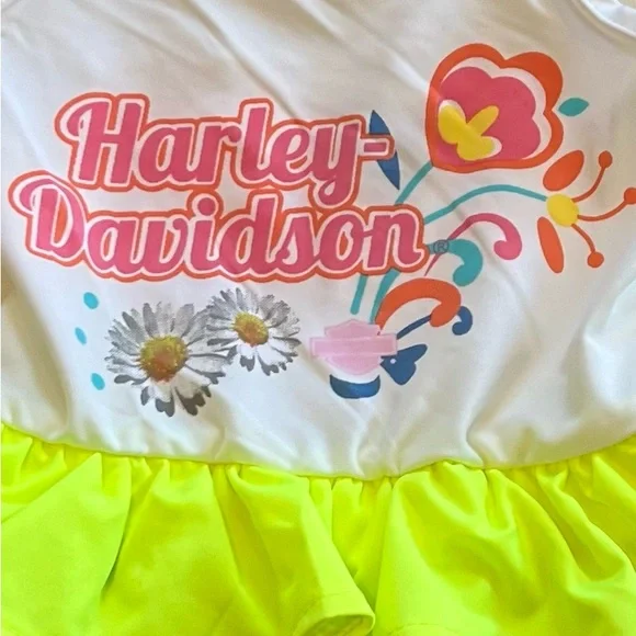 Harley Davidson Ruffle One Piece Swimsuit For Baby Girls - Picture 3 of 6